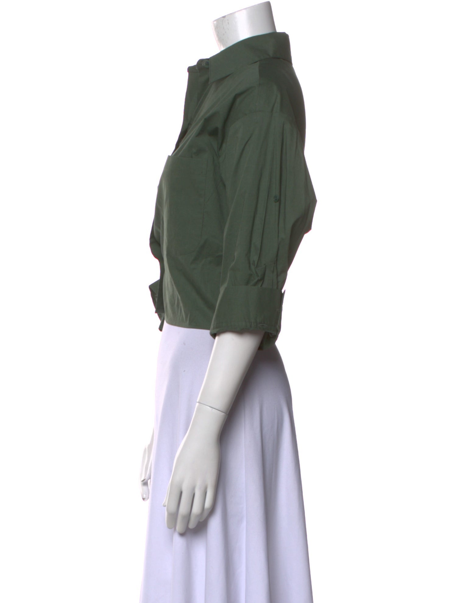 TWP Three-Quarter Sleeve Crop Top