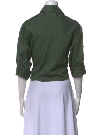 TWP Three-Quarter Sleeve Crop Top