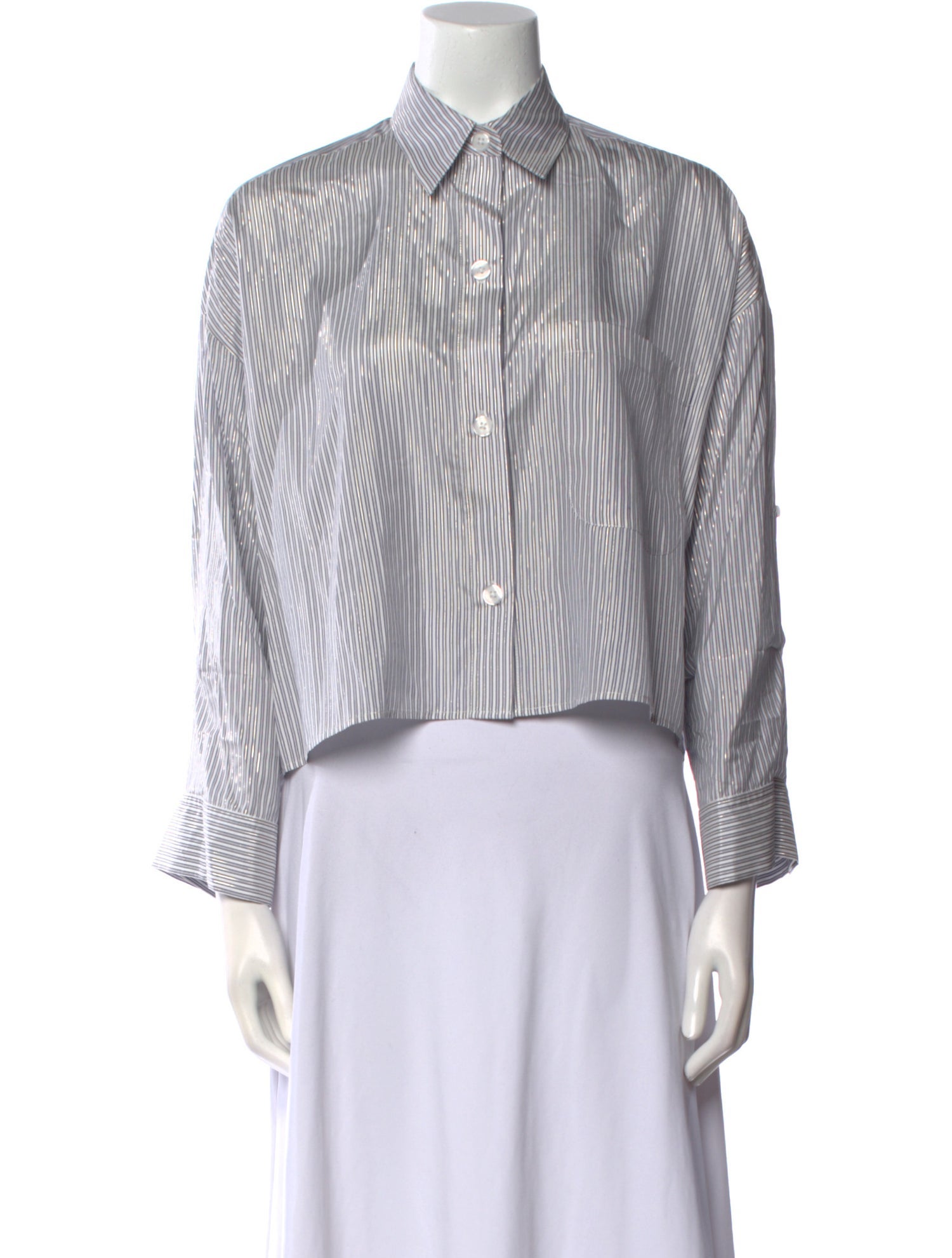 TWP Silk Striped Button-Up Top w/ Tags