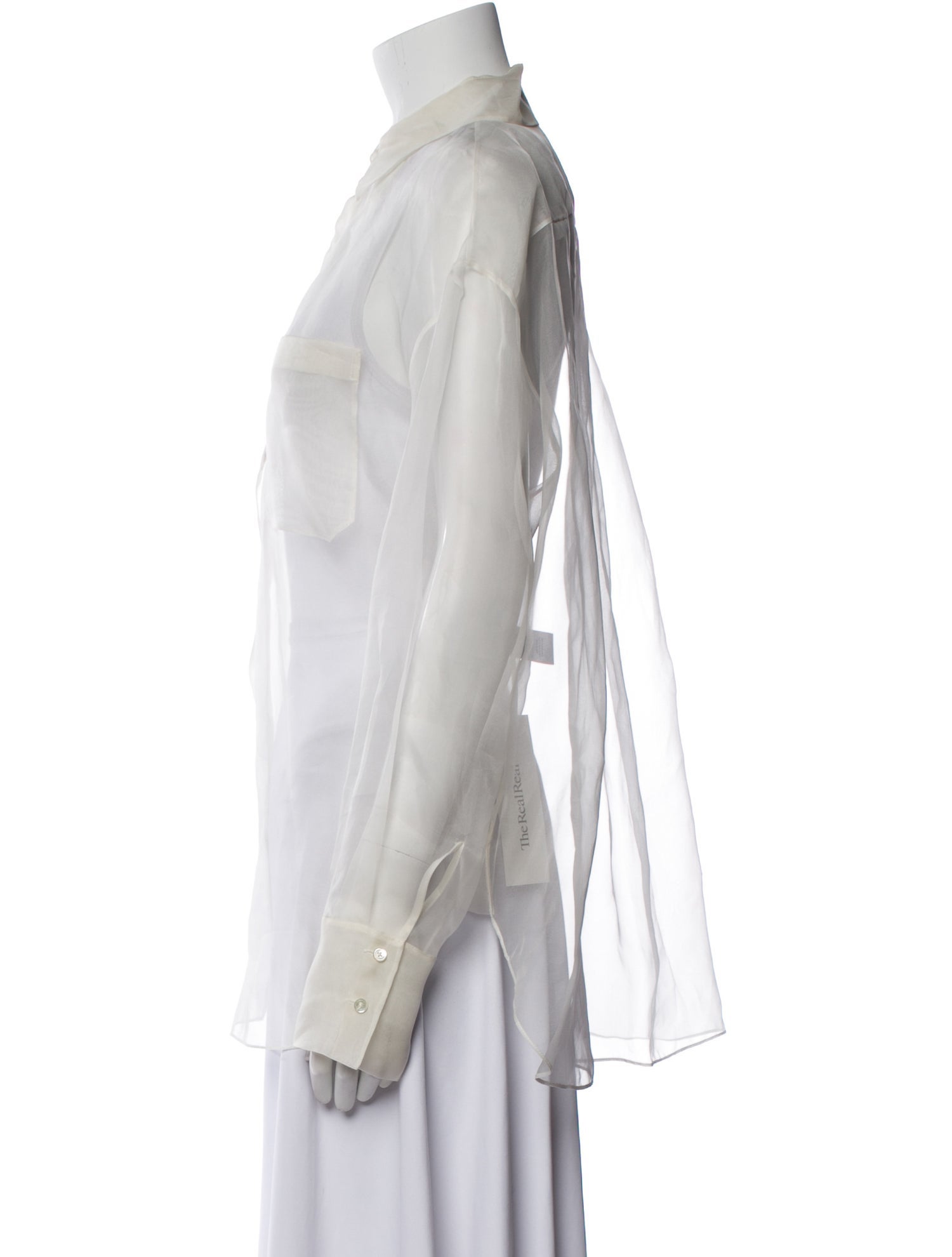 TWP Silk Long Sleeve Button-Up Top