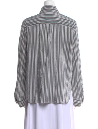 TWP Striped Long Sleeve Button-Up Top