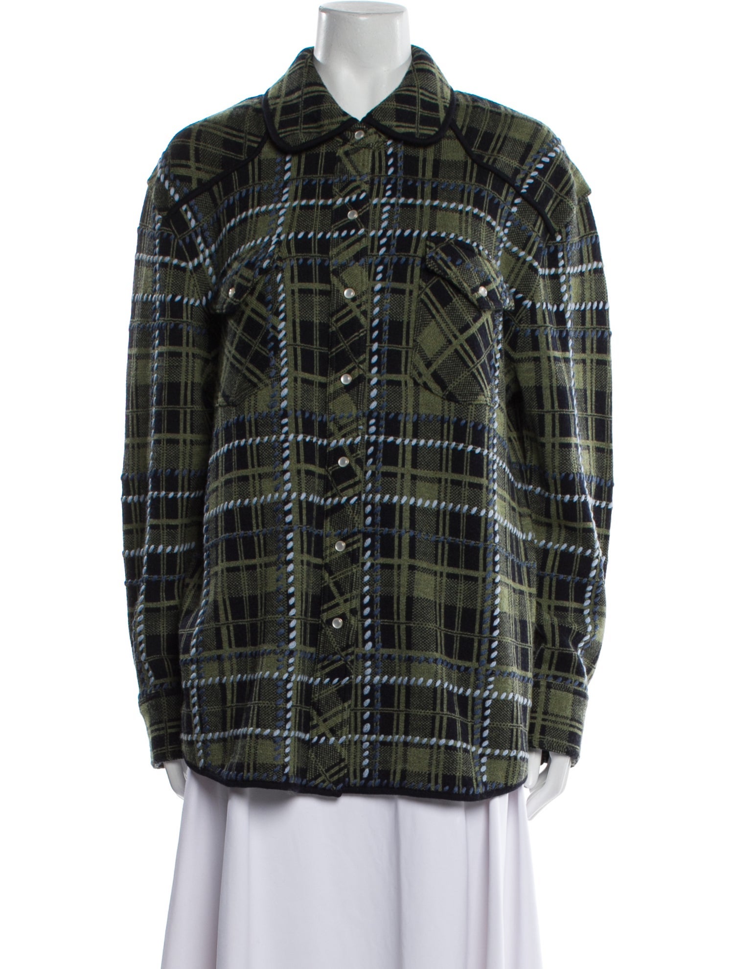 TWP Wool Plaid Print Jacket