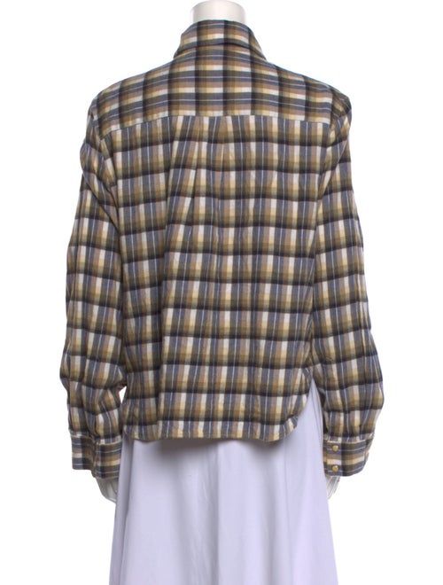 TWP Plaid Print Long Sleeve Button-Up Top