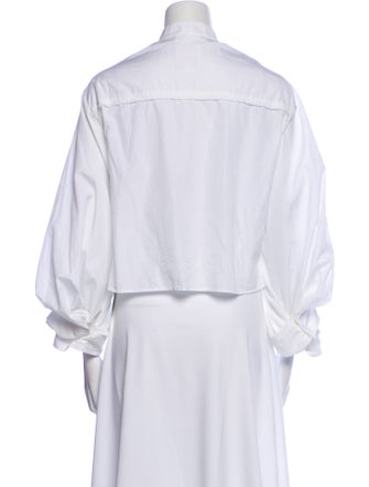 TWP Mock Neck Long Sleeve Button-Up Top