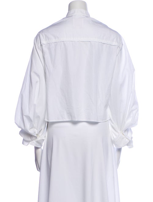 TWP Mock Neck Long Sleeve Button-Up Top