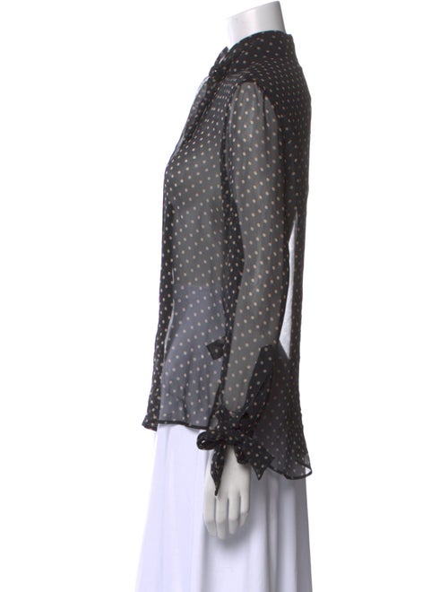 TWP Silk Polka Dot Print Button-Up Top