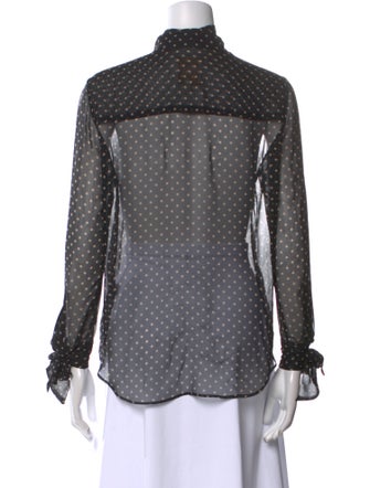 TWP Silk Polka Dot Print Button-Up Top