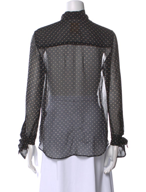 TWP Silk Polka Dot Print Button-Up Top