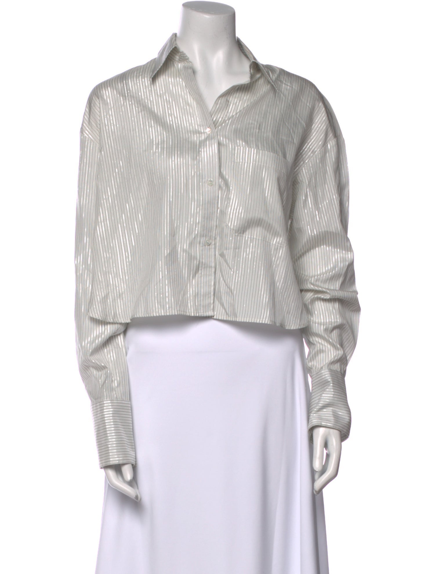 TWP Silk Striped Crop Top