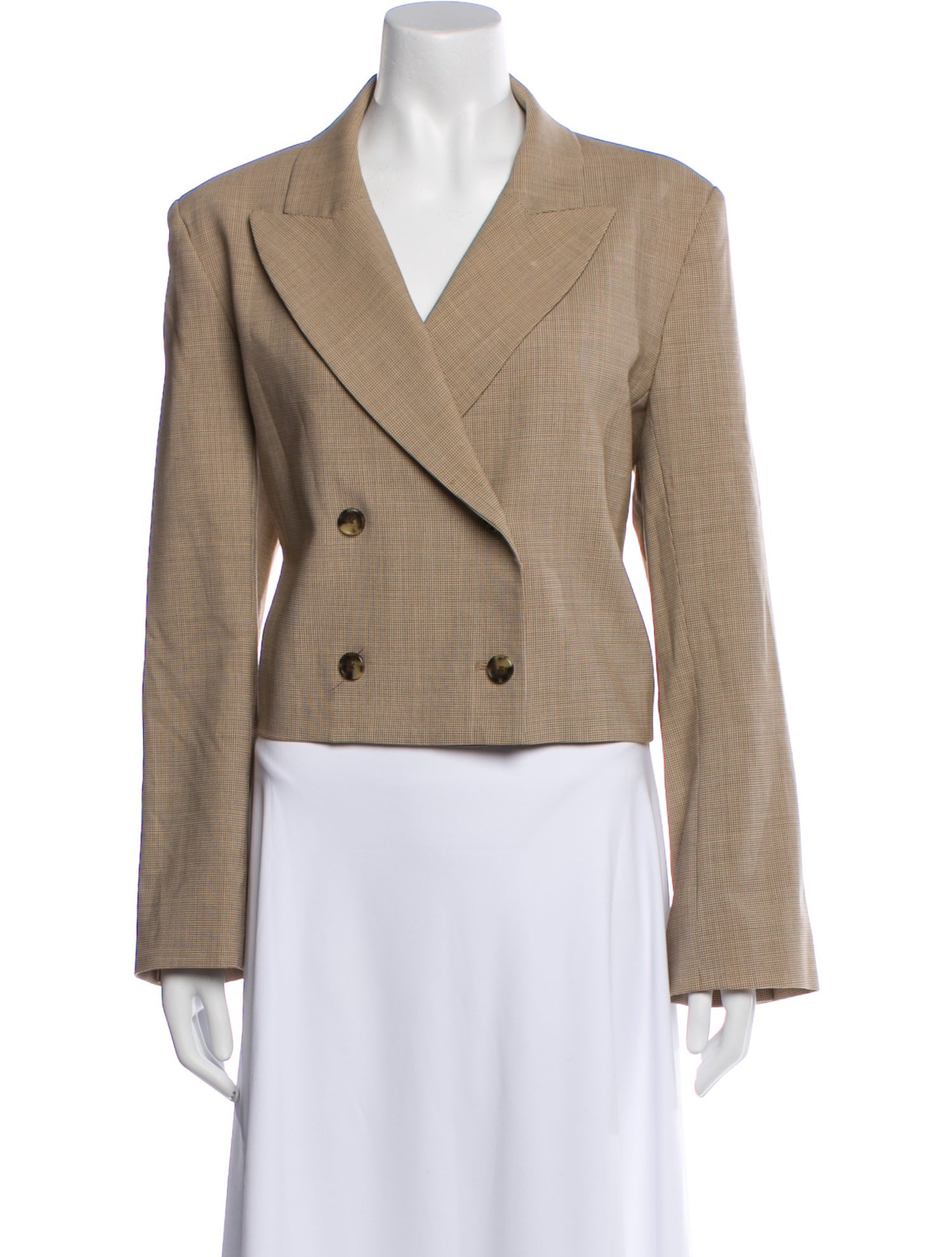 TWP Virgin Wool Plaid Print Blazer