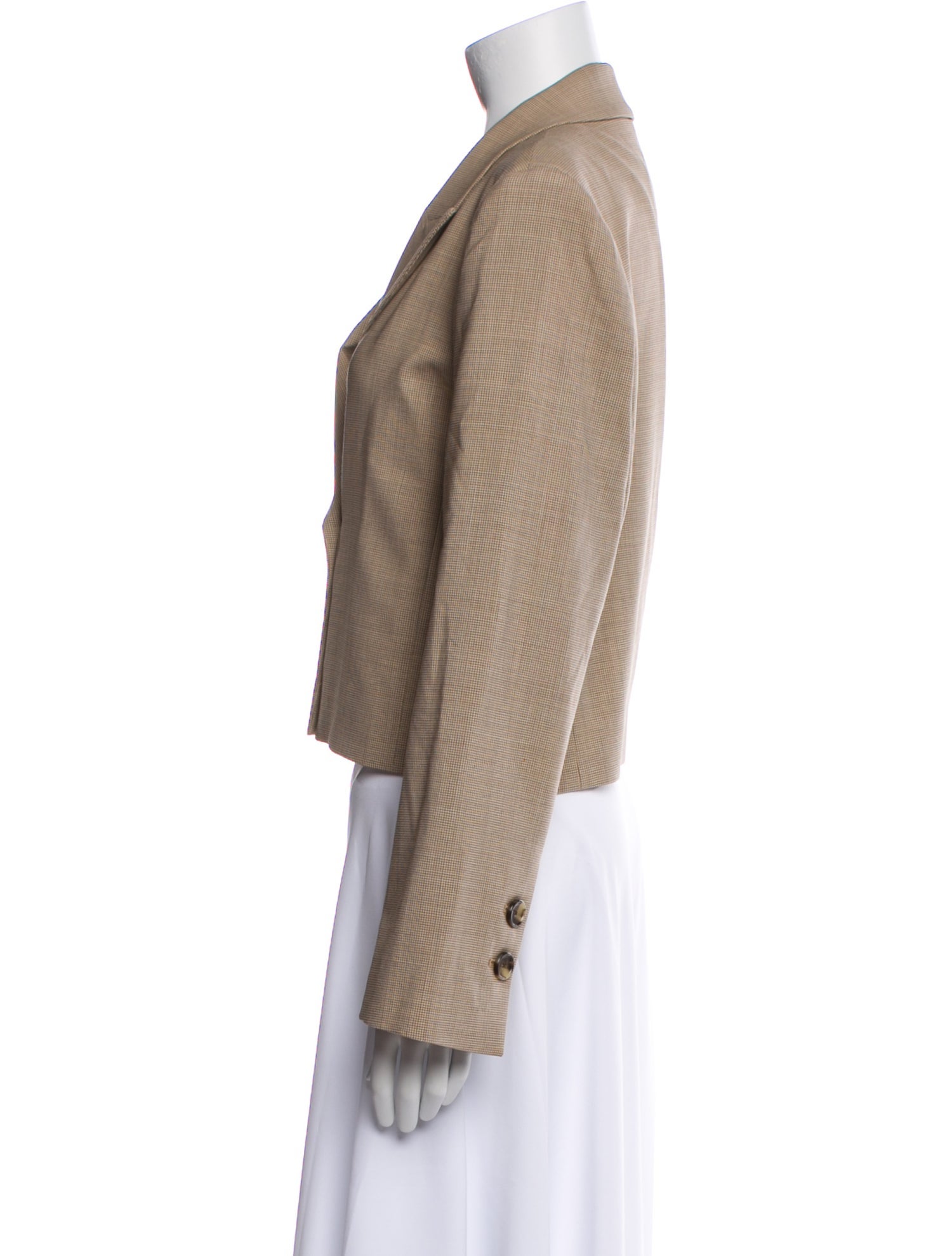 TWP Virgin Wool Plaid Print Blazer