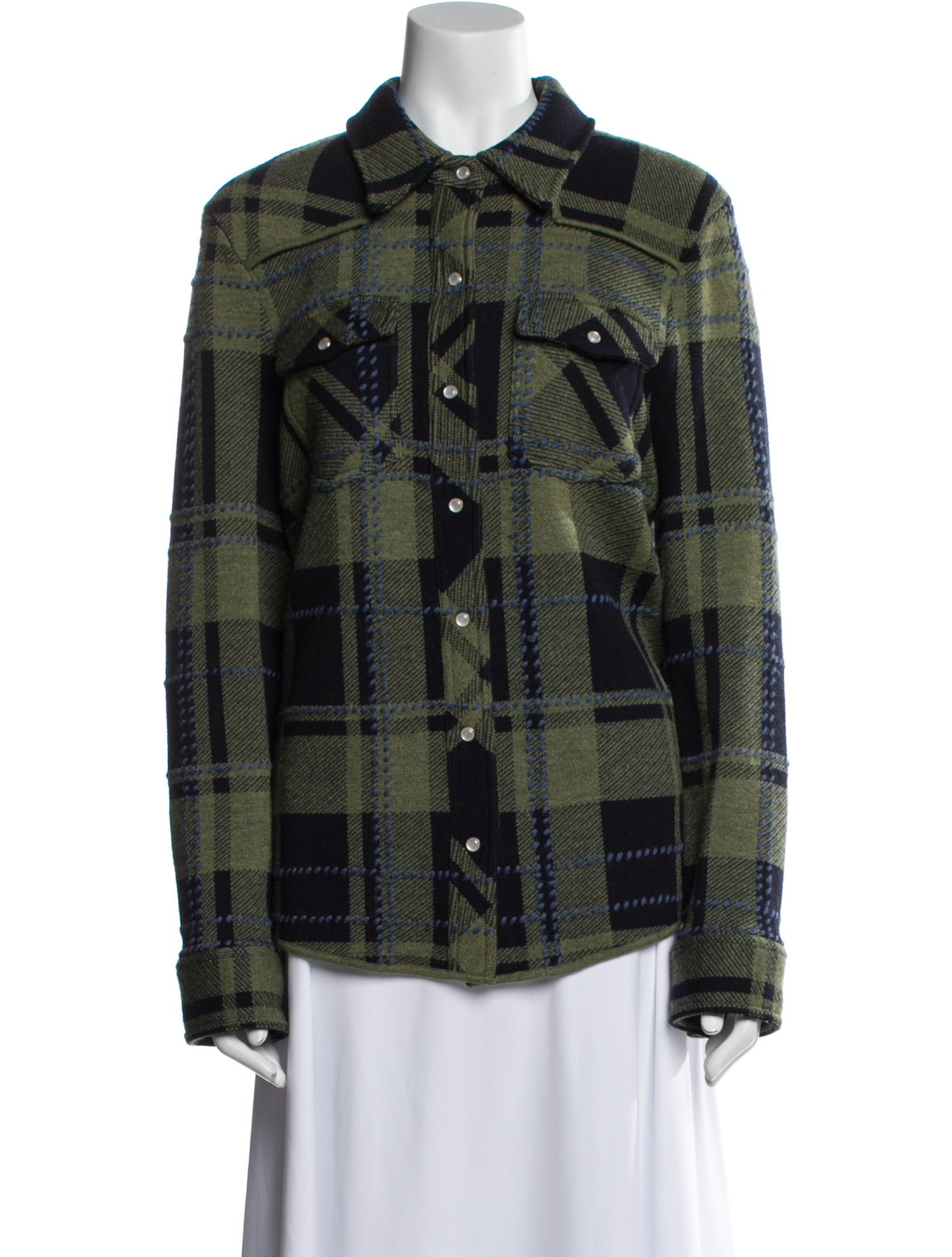 TWP Wool Plaid Print Utility Jacket