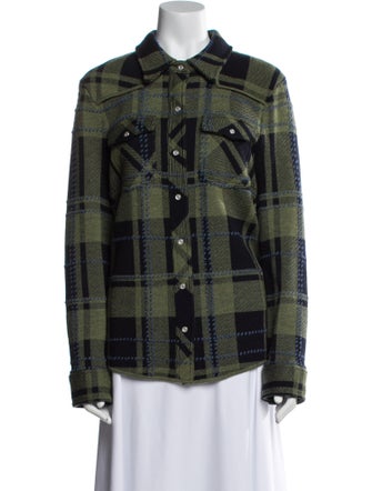 TWP Wool Plaid Print Utility Jacket