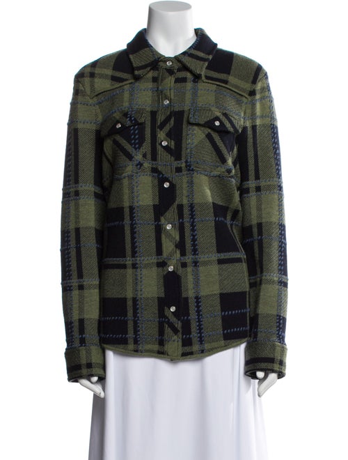 TWP Wool Plaid Print Utility Jacket