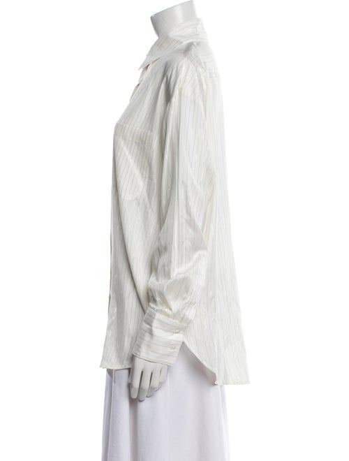 TWP Silk Striped Button-Up Top