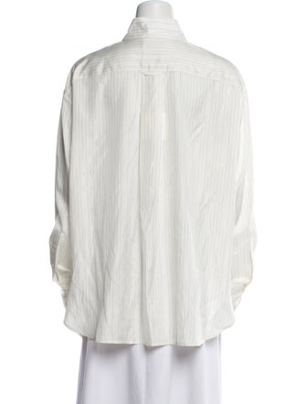 TWP Silk Striped Button-Up Top
