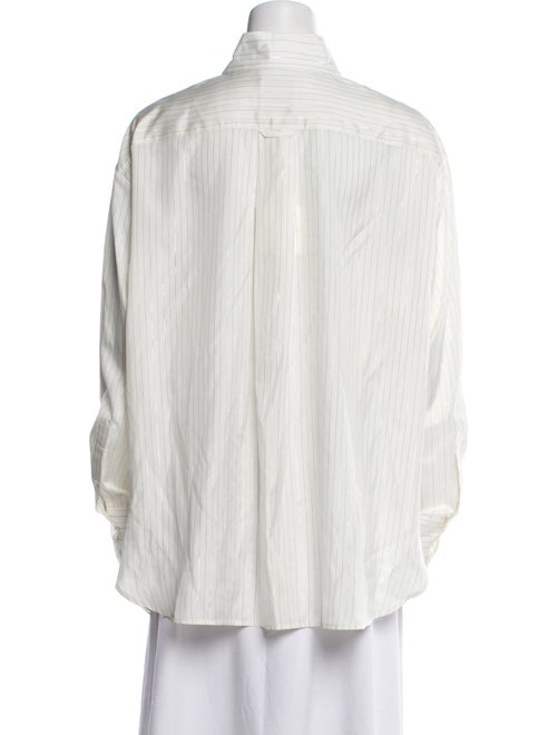 TWP Silk Striped Button-Up Top