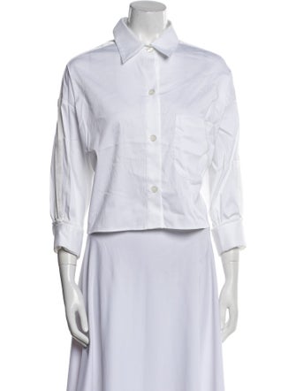 TWP Three-Quarter Sleeve Button-Up Top