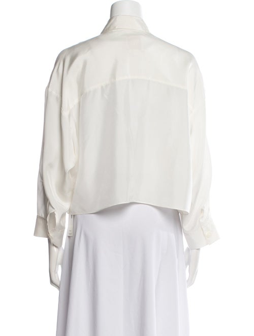 TWP Silk Three-Quarter Sleeve Button-Up Top