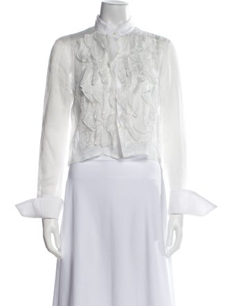 TWP Mock Neck Three-Quarter Sleeve Crop Top