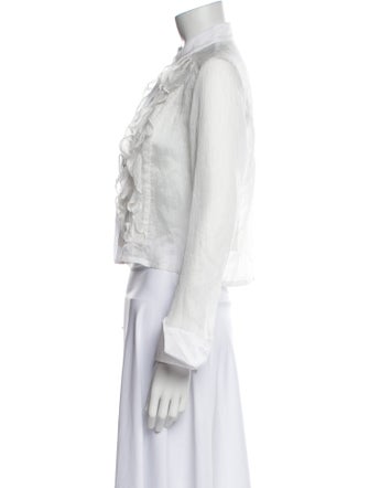 TWP Mock Neck Three-Quarter Sleeve Crop Top