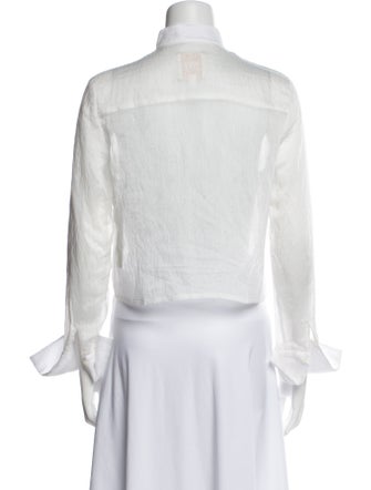 TWP Mock Neck Three-Quarter Sleeve Crop Top