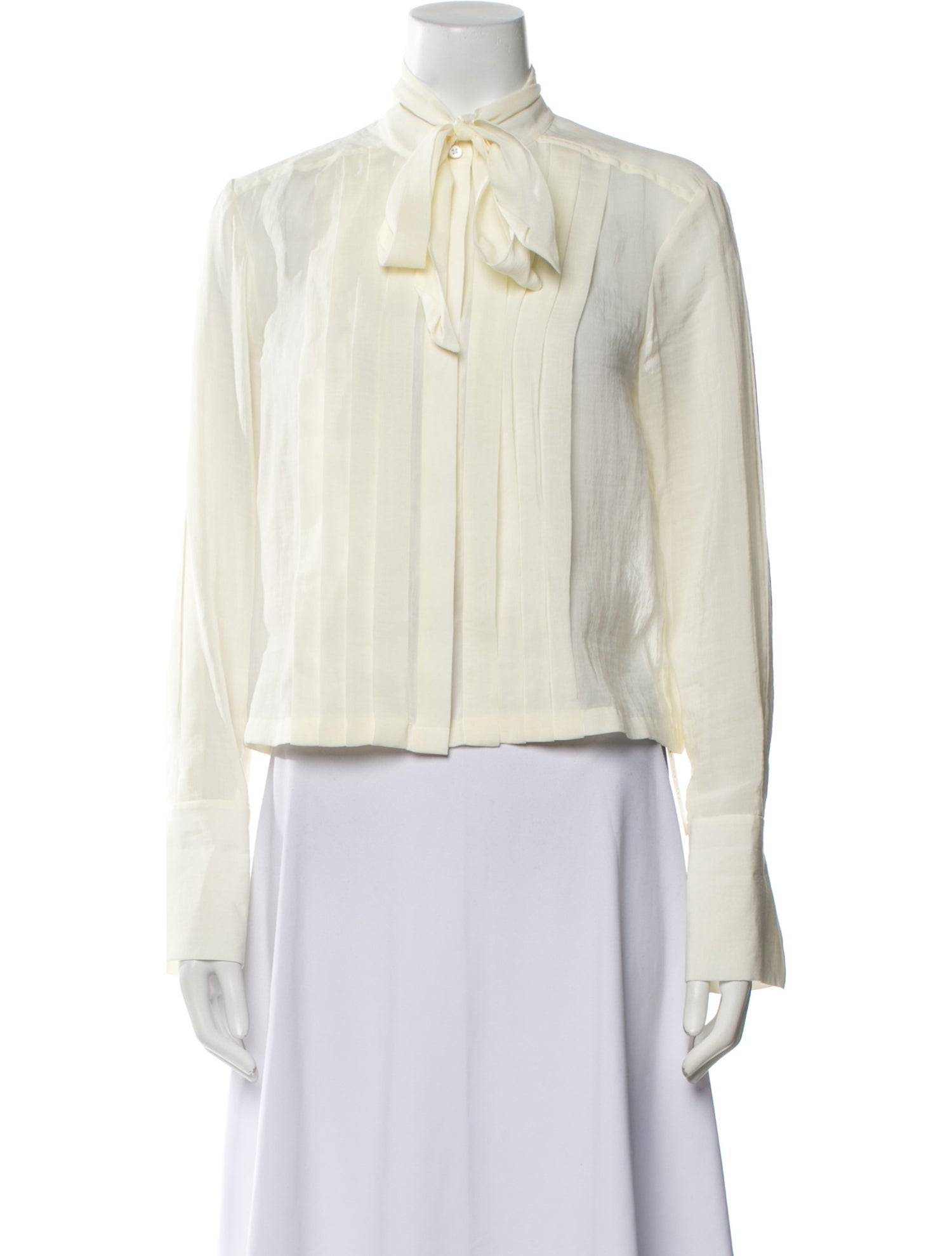 TWP Mock Neck Long Sleeve Button-Up Top