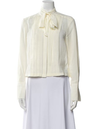 TWP Mock Neck Long Sleeve Button-Up Top