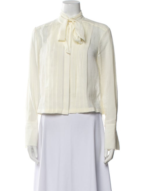 TWP Mock Neck Long Sleeve Button-Up Top