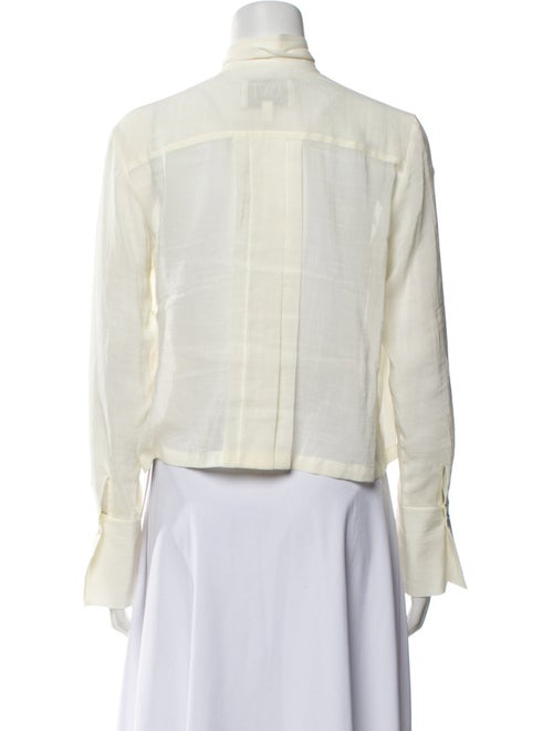 TWP Mock Neck Long Sleeve Button-Up Top