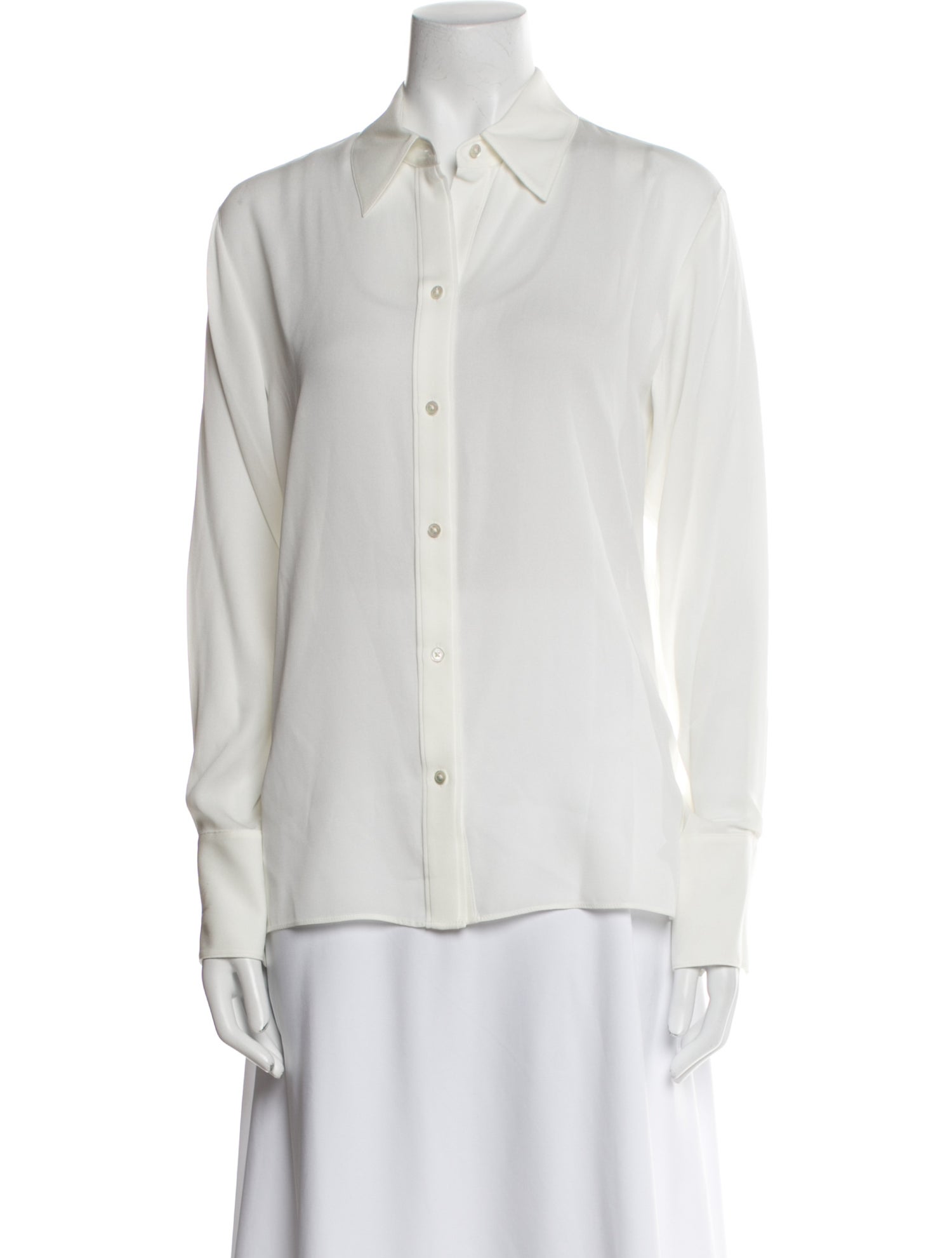 TWP Silk Long Sleeve Button-Up Top