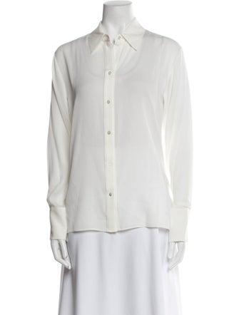 TWP Silk Long Sleeve Button-Up Top