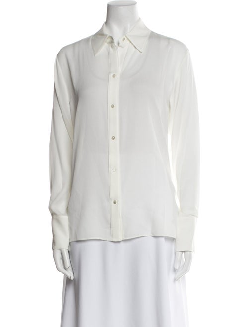 TWP Silk Long Sleeve Button-Up Top