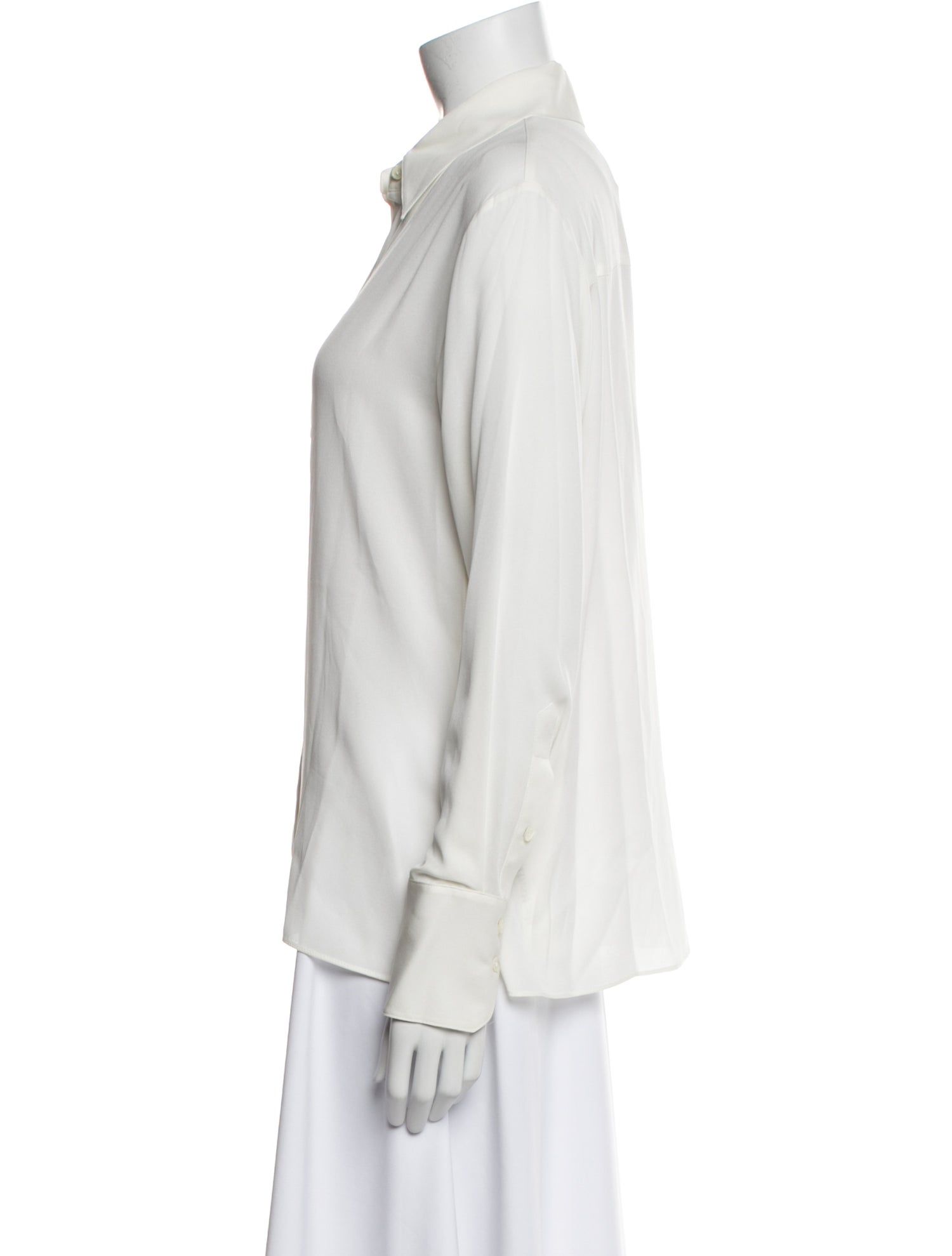 TWP Silk Long Sleeve Button-Up Top