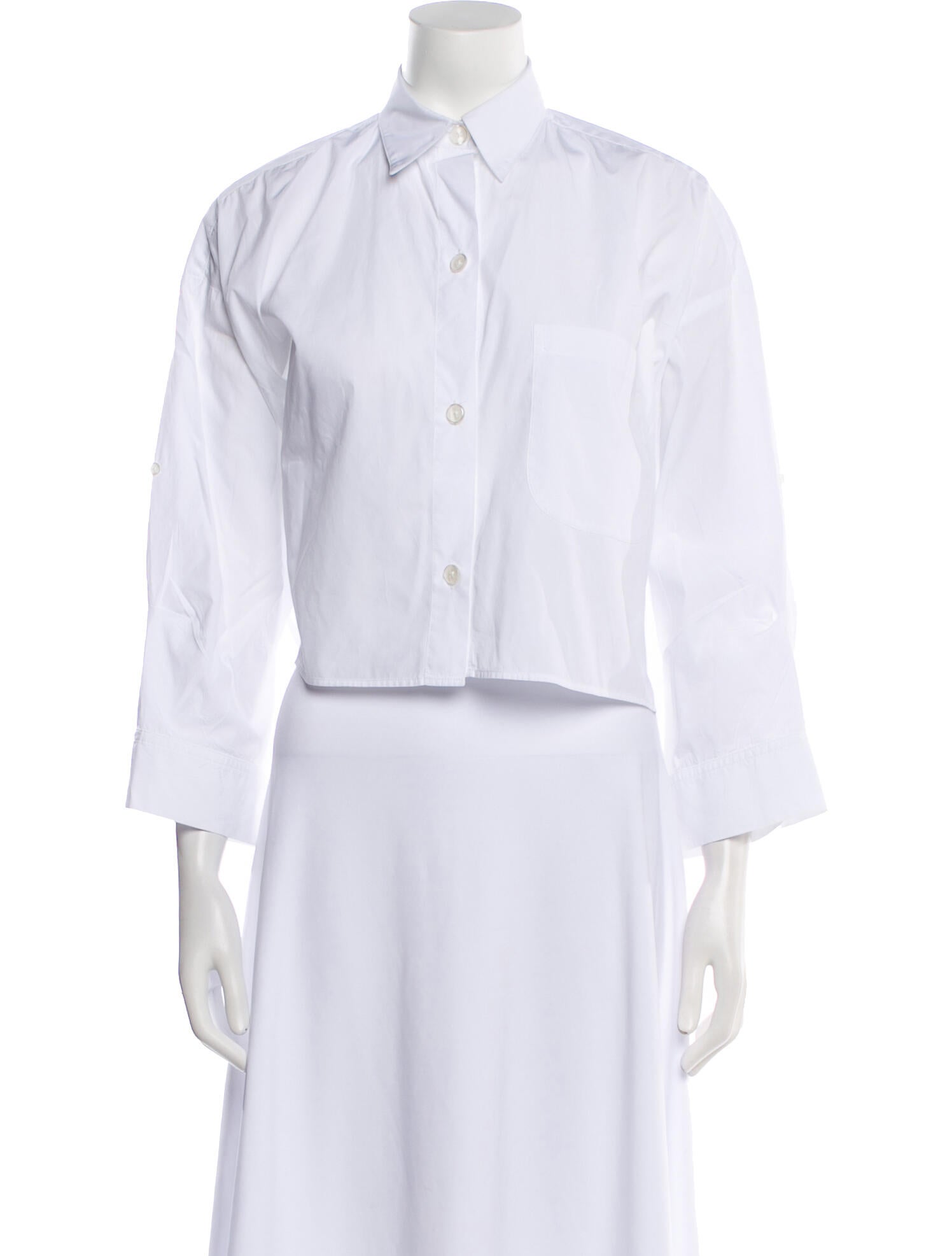 TWP Three-Quarter Sleeve Crop Top