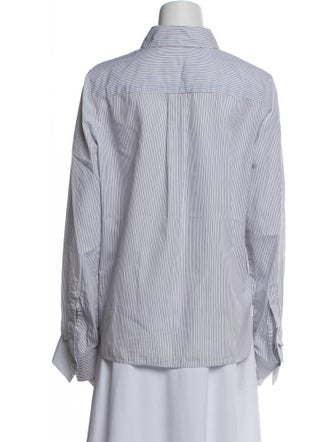TWP Striped Long Sleeve Button-Up Top