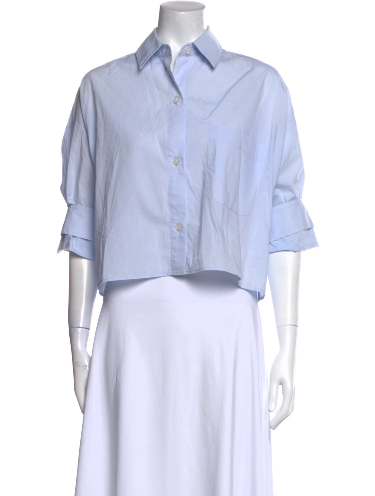 TWP Three-Quarter Sleeve Crop Top