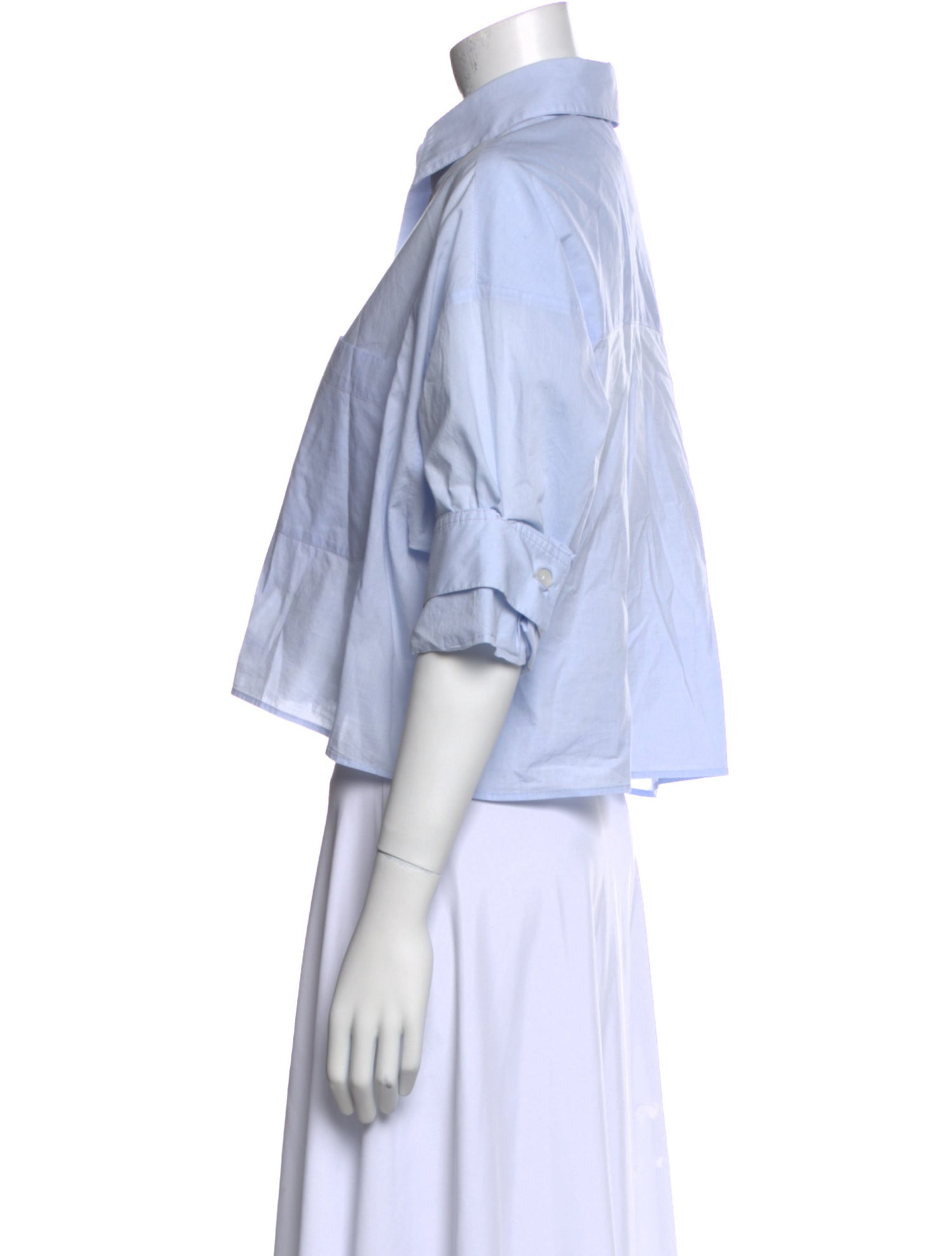 TWP Three-Quarter Sleeve Crop Top