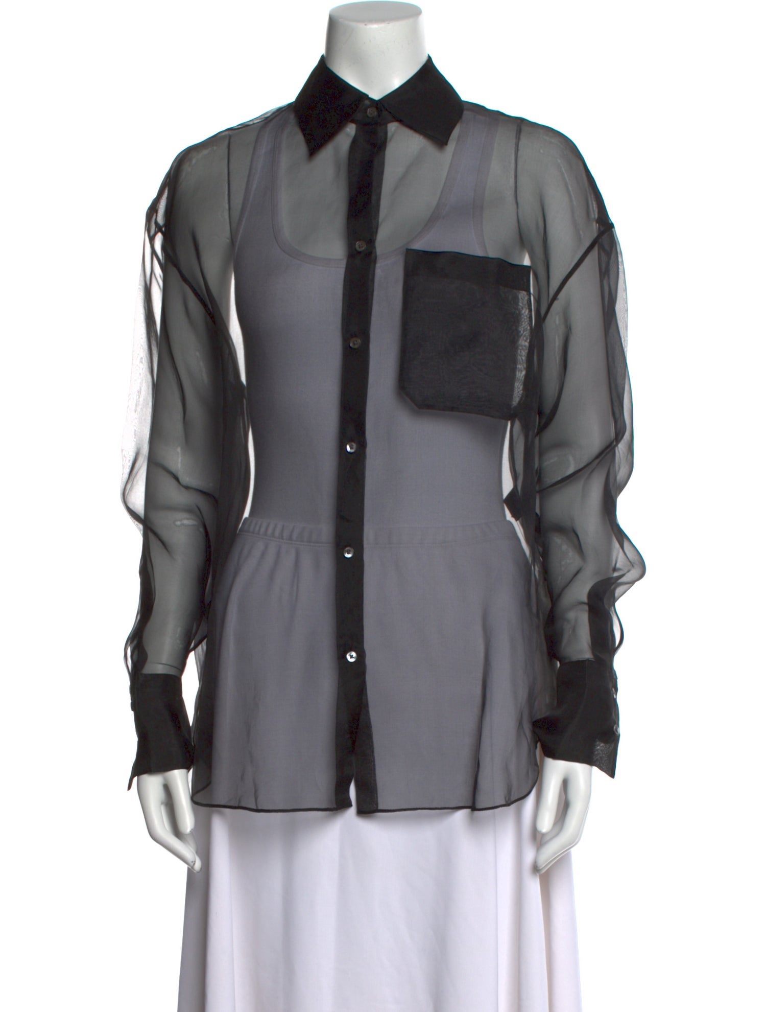 TWP Silk Long Sleeve Button-Up Top