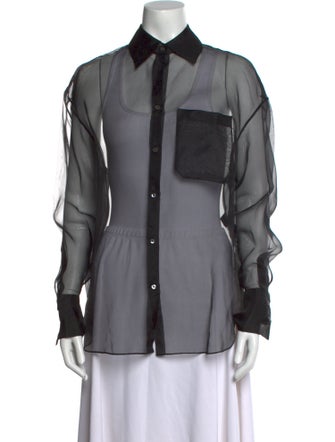 TWP Silk Long Sleeve Button-Up Top