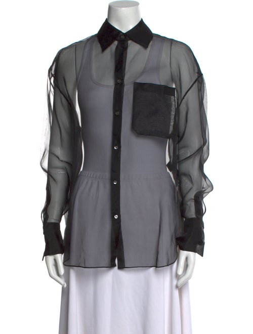 TWP Silk Long Sleeve Button-Up Top