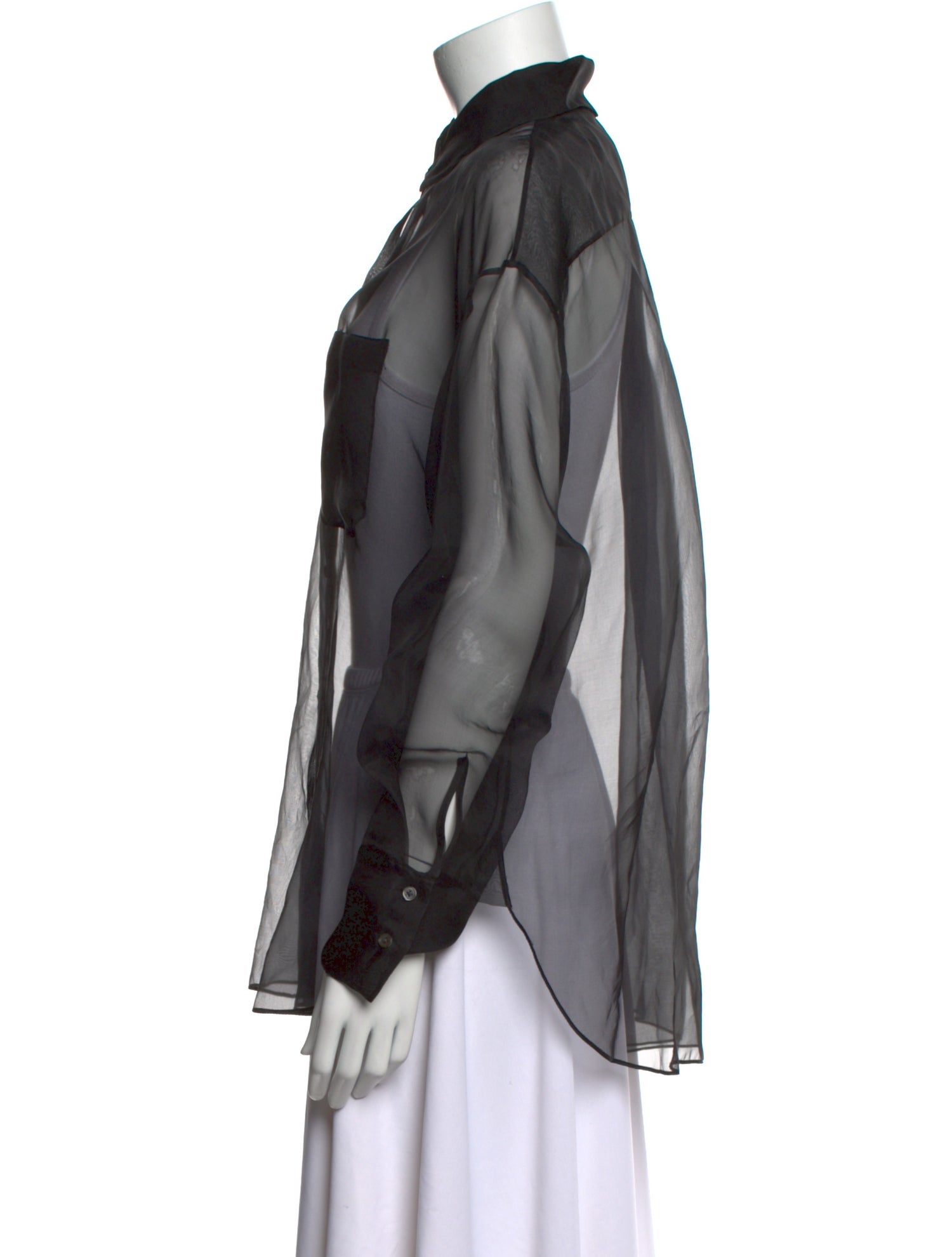 TWP Silk Long Sleeve Button-Up Top