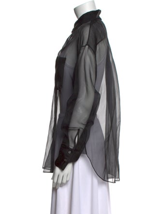 TWP Silk Long Sleeve Button-Up Top