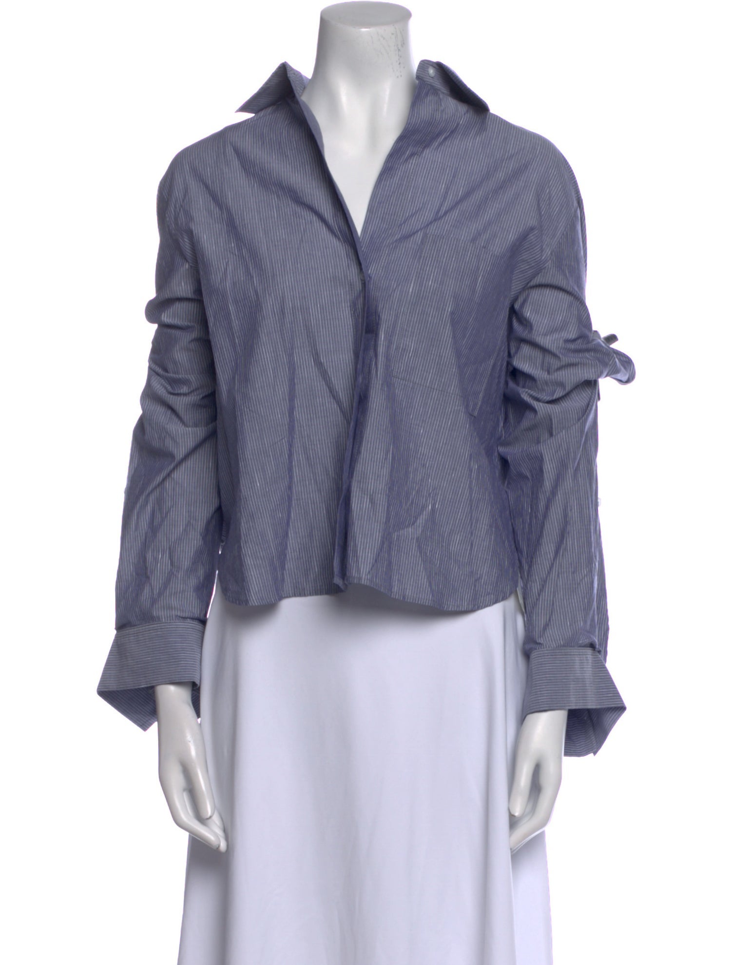 TWP Striped Long Sleeve Crop Top