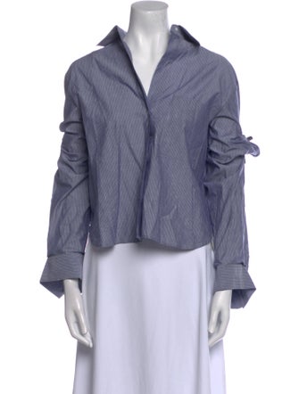 TWP Striped Long Sleeve Crop Top