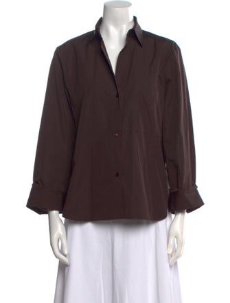 TWP Three-Quarter Sleeve Button-Up Top