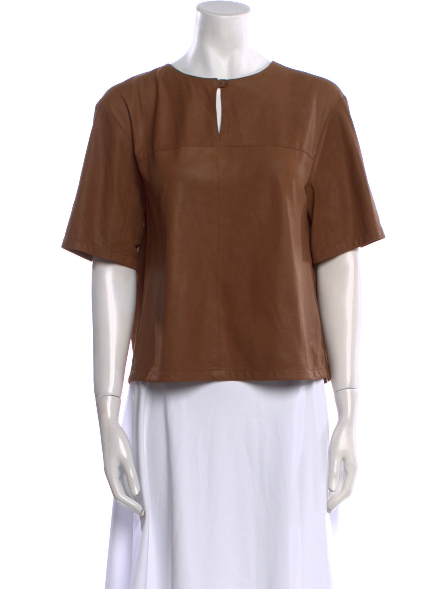 TWP Lambskin Crew Neck Blouse