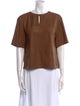 TWP Lambskin Crew Neck Blouse