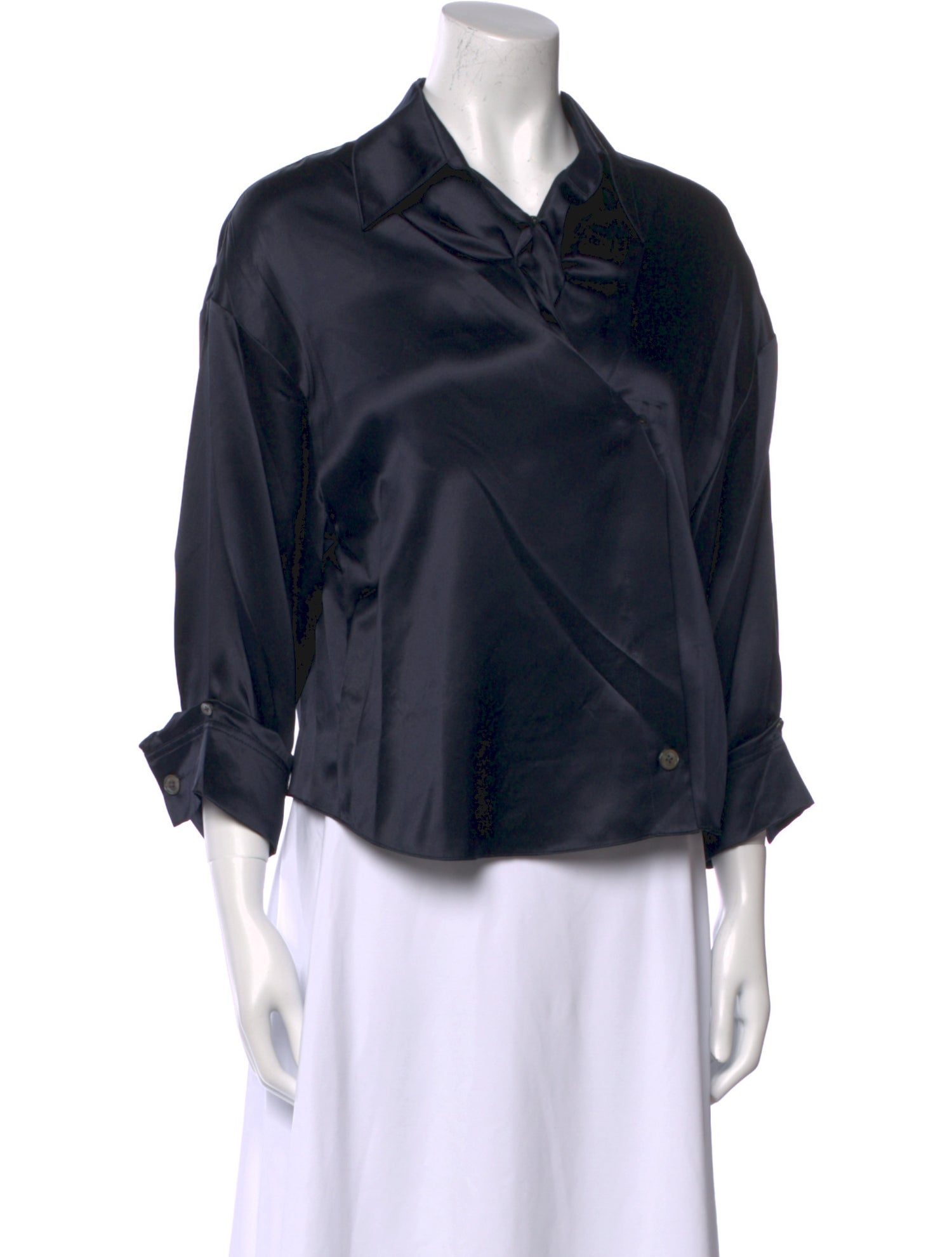 TWP Silk Three-Quarter Sleeve Button-Up Top w/ Tags