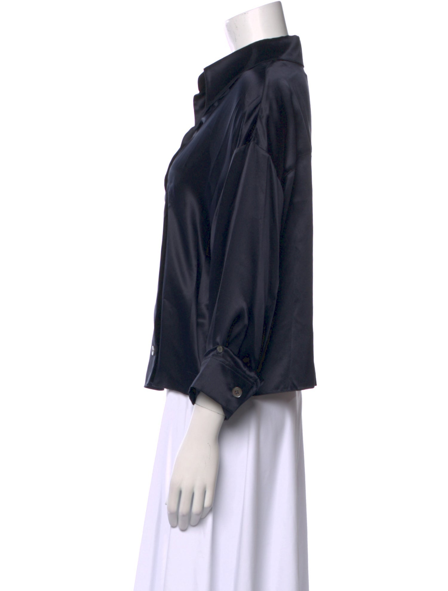 TWP Silk Three-Quarter Sleeve Button-Up Top w/ Tags